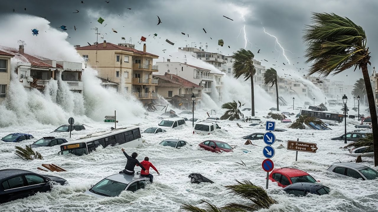 Chaos in Spain Today! Super Storm Kristine Swept Away Homes, Cars in Madrid Granada