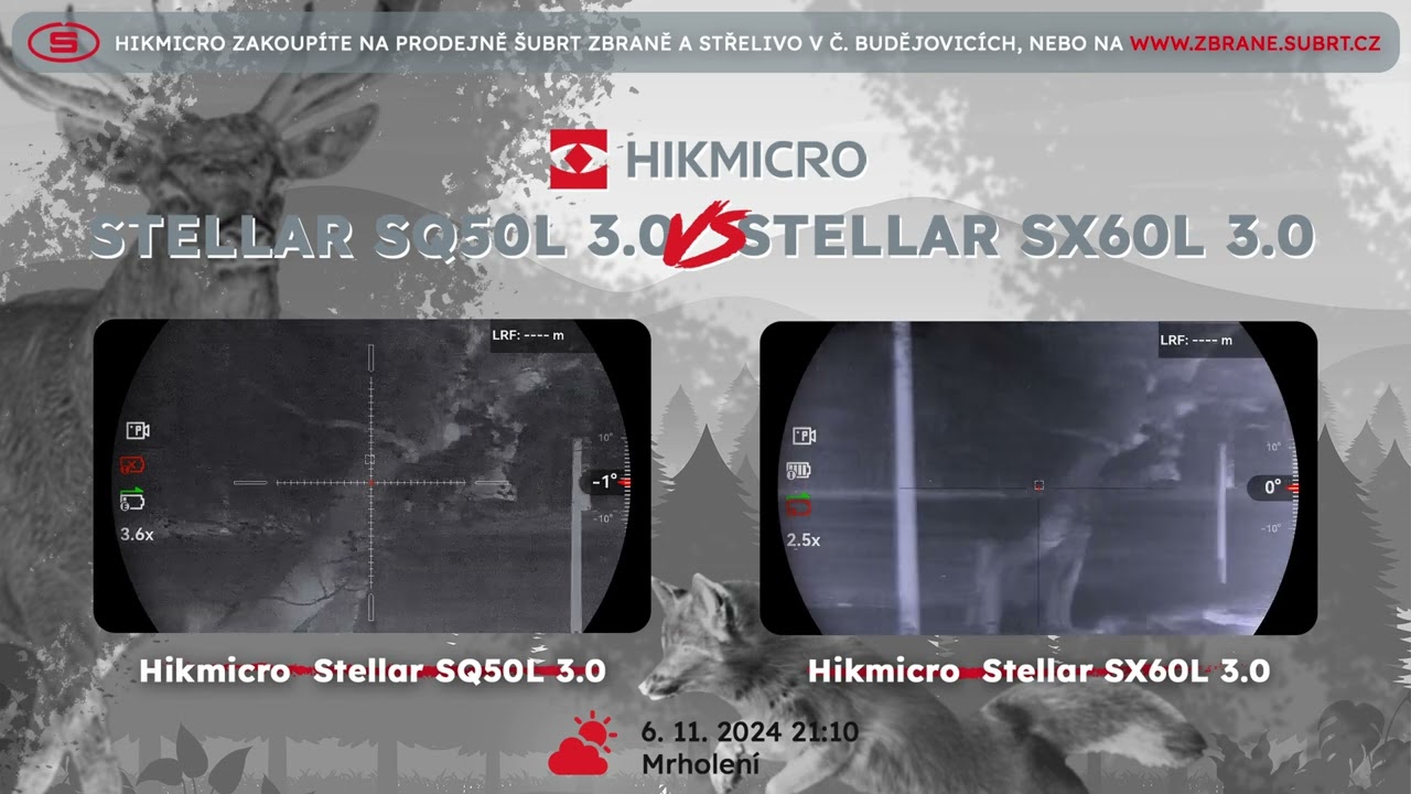 Hikmicro Stellar SQ50L 3.0 vs SX60L 3.0 | Zbraně a střelivo Šubrt | 4K