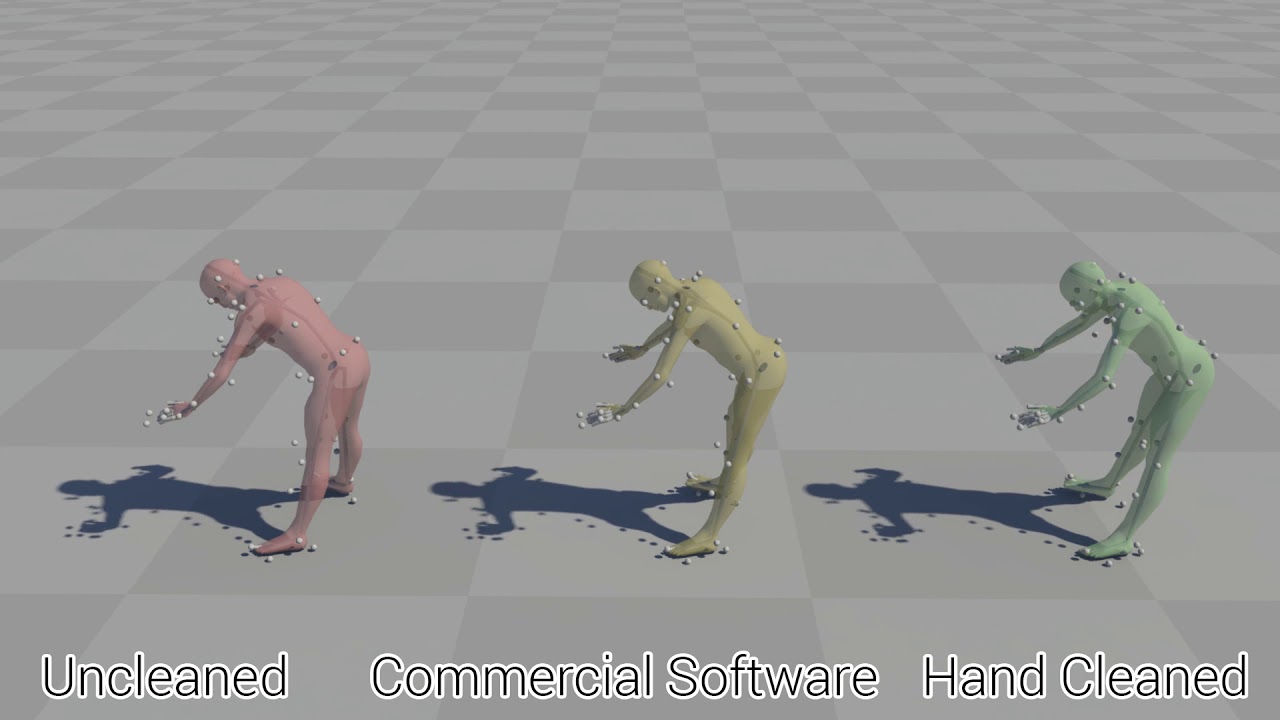 Robust Solving of Optical Motion Capture Data by Denoising