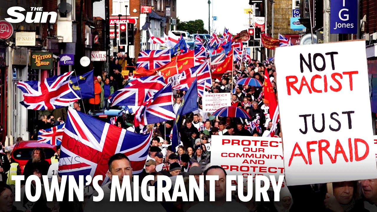 Hundreds protest plans to house 600 migrants in army camp as young cadets face being forced out