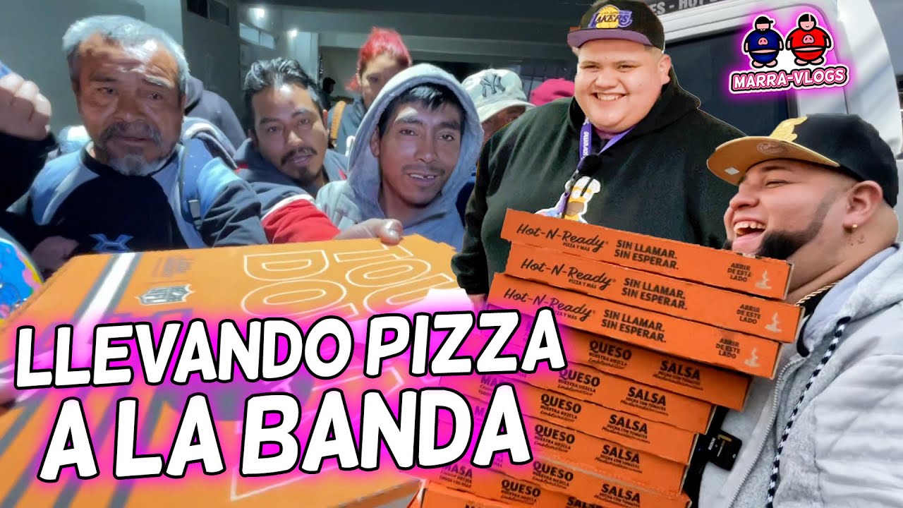 REGALANDO PIZZAS A LA BANDITA - MarraVlogs