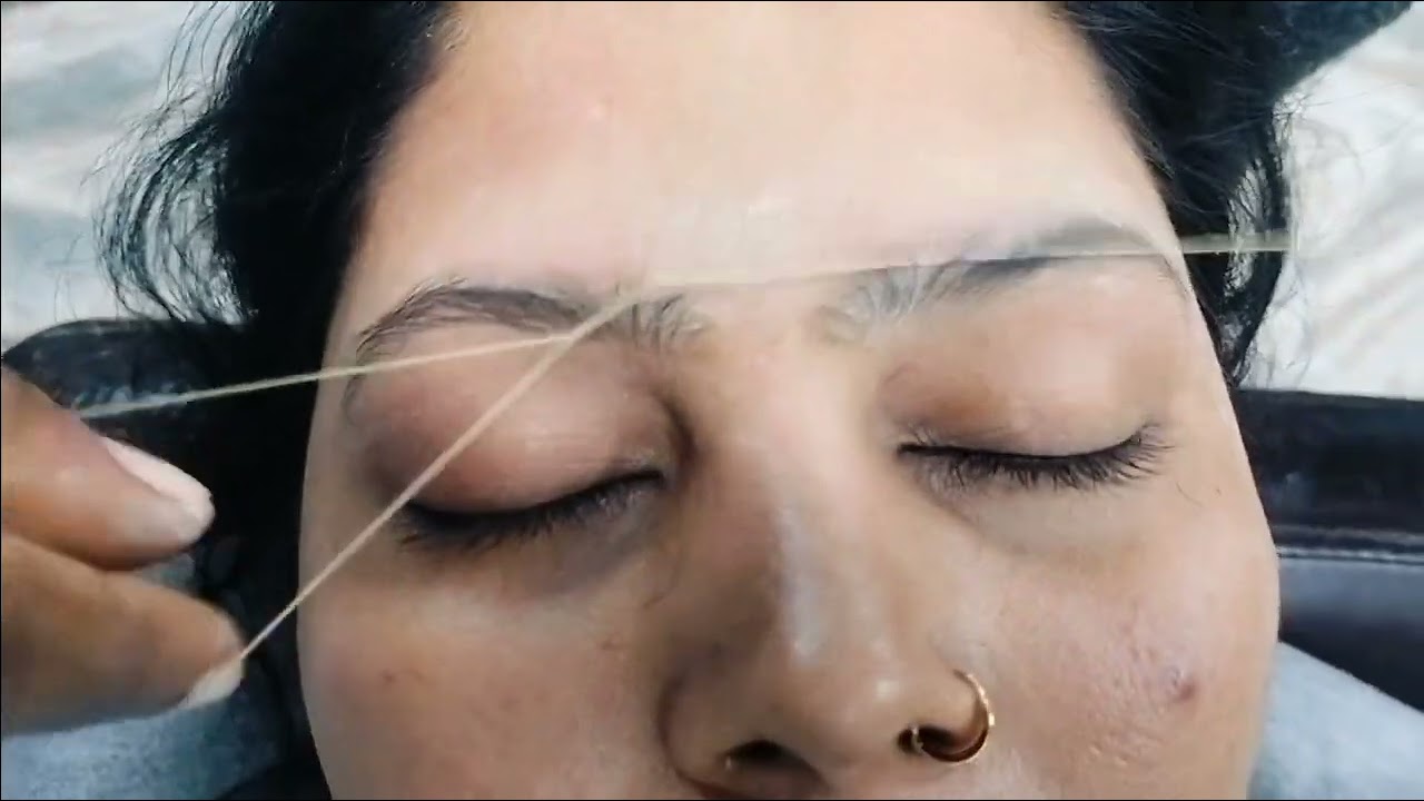 Threading mai extra hair kaise nikalte hai#