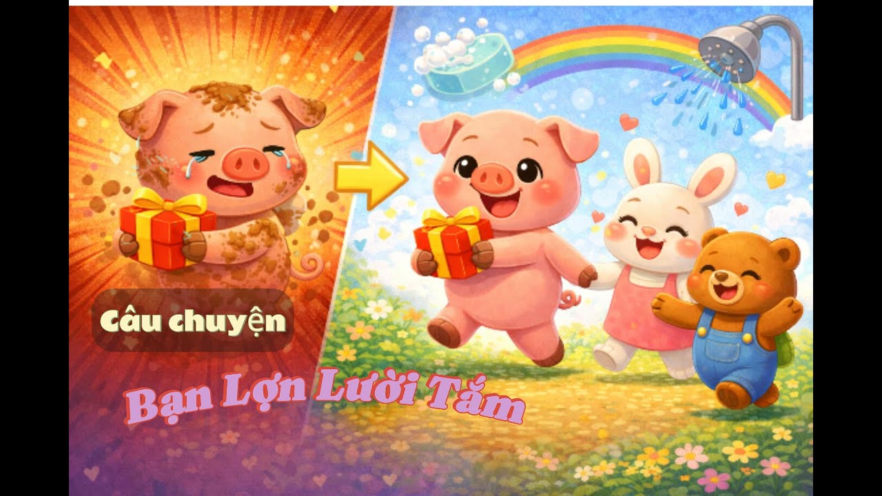 Bạn Lợn Lười Tắm - Câu Chuyện Giáo Dục Cho Bé