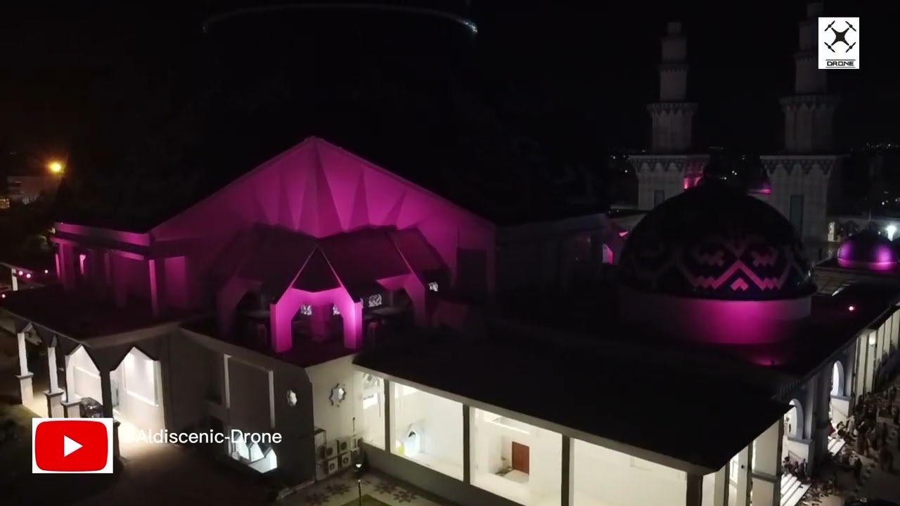 Acara isra miraj nabi muhamad saw, dan halaman masjid agung batam center #reels #vidiodrone
