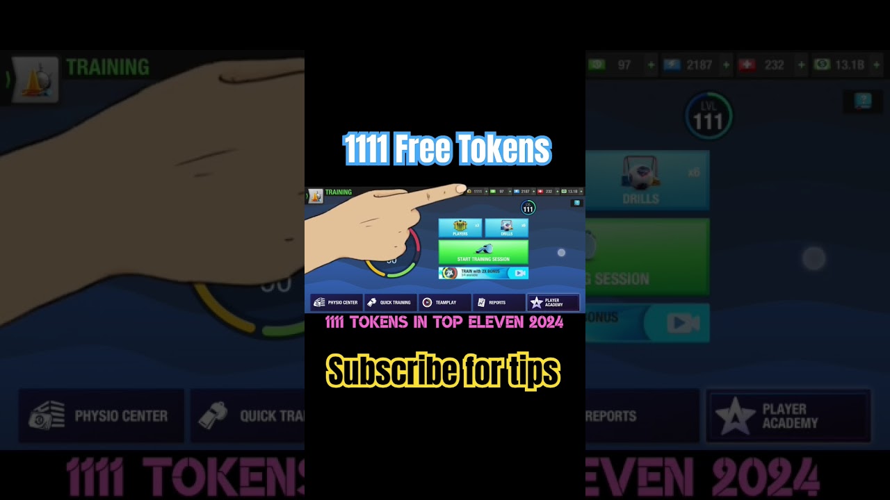 1111 Free Tokens in Top Eleven 2024