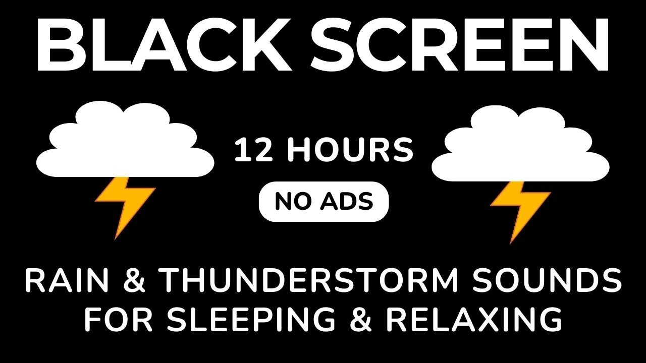 Heavy Rain and Thunder Sounds for Sleeping - Stop Overthinking and Deep Sleep | Black Screen