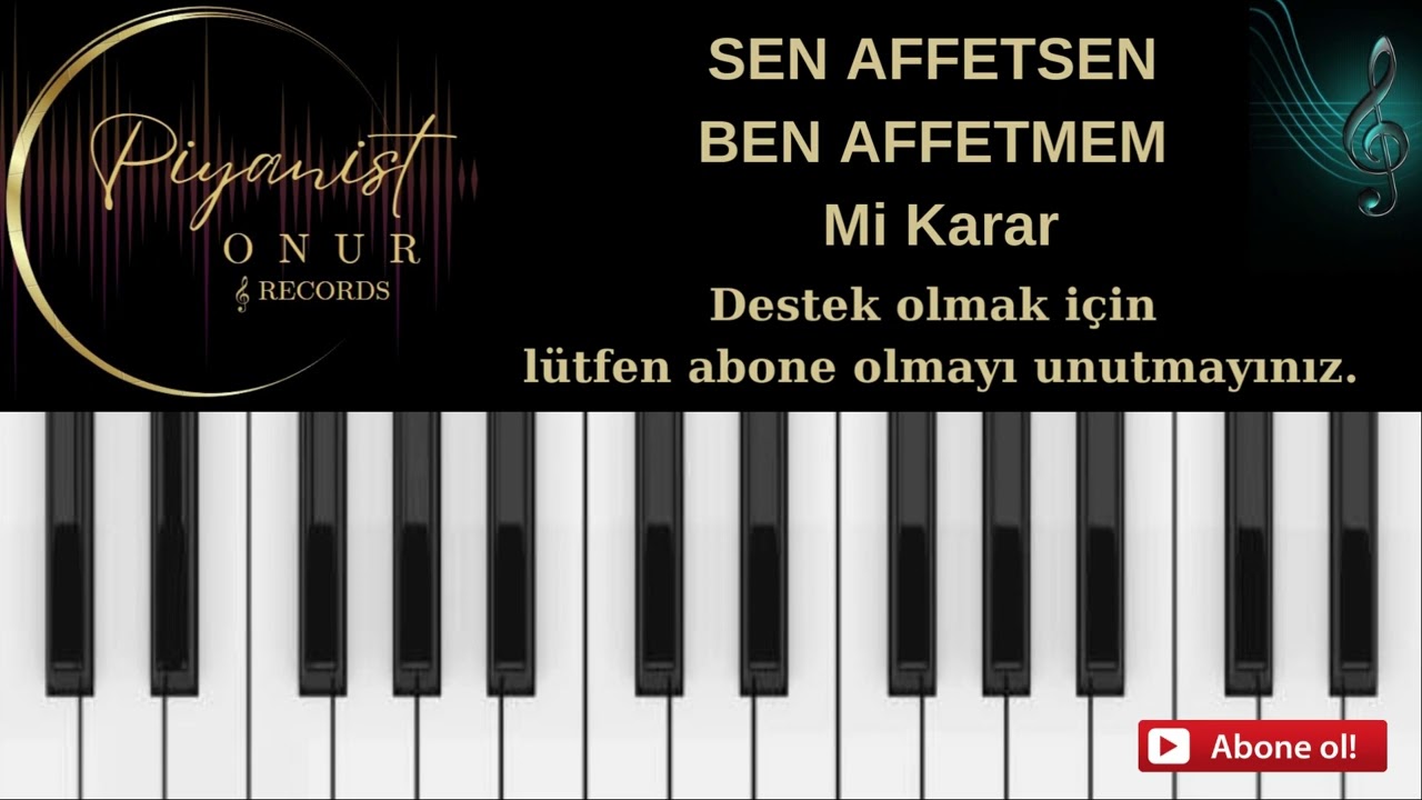 SEN AFFETSEN BEN AFFETMEM / Mİ KARAR 【 ALTYAPI 】  #cover #altyapı #karaoke #bergen #damar