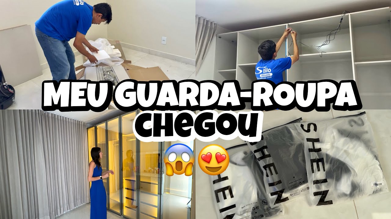 MEU GUARDA ROUPA CHEGOU| entrega| montagem| ficou muito lindo🥺🏠😍✨