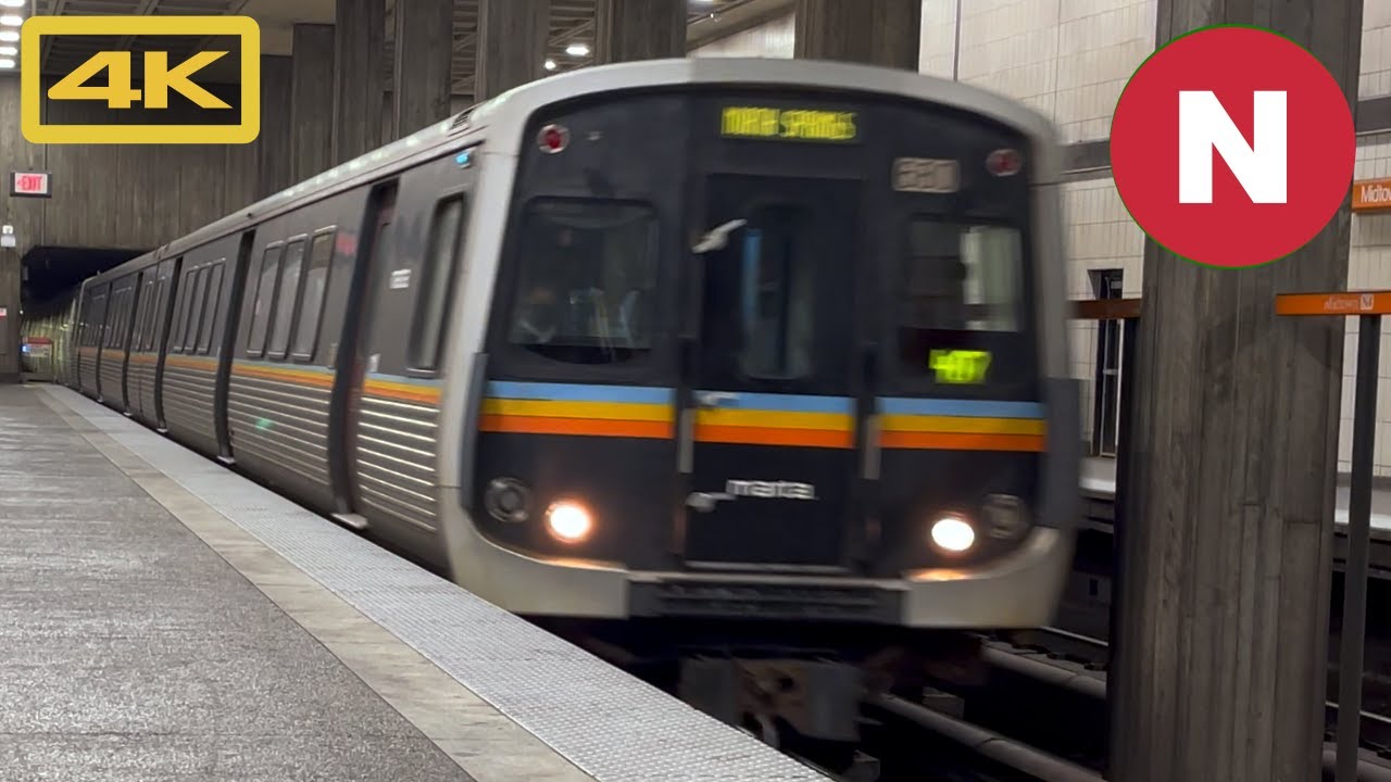 MARTA Train Red Line, Buckhead to North Spring, 4K Train Ride