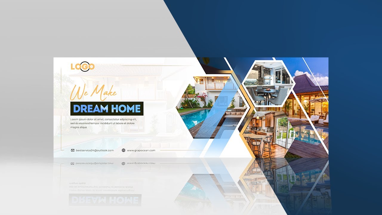 Professional Real Estate Agency Banner PSD Design | Adobe Photoshop CC