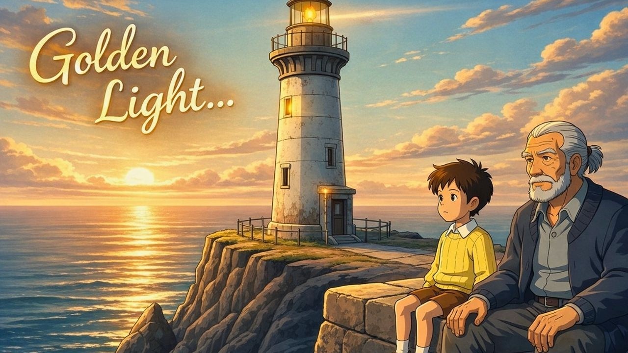 Cozy Lighthouse Evening by the Sea | Ocean Waves & Golden Light ASMR