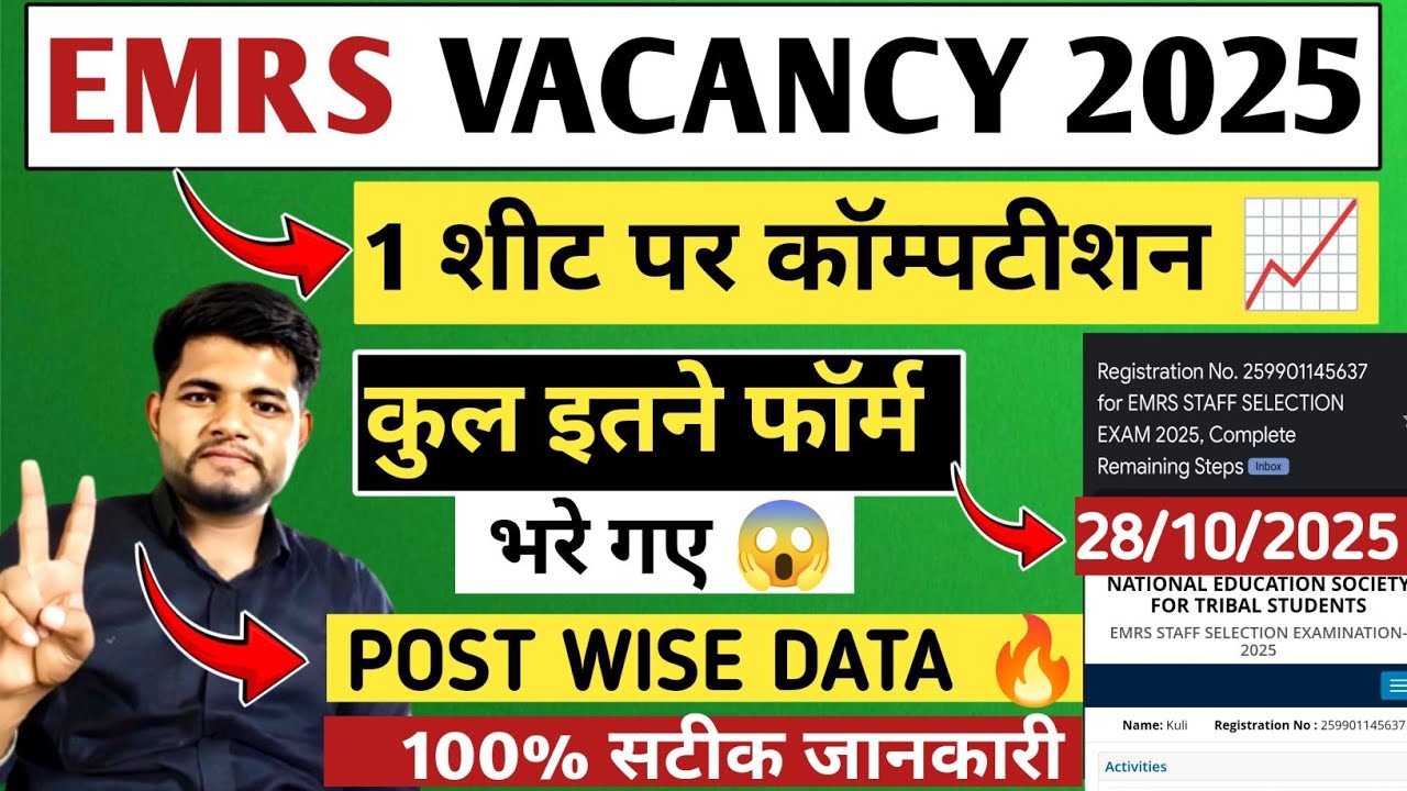 EMRS TOTAL FORM FILL UP 2025 📈 कुल इतने फॉर्म 😱EMRS LATEST UPDATE 🔥 EMRS NEW VACANCY 2025