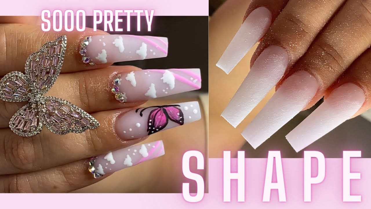 Coffin Acrylic nails full set 💅🏻 | How to do nails | How to shape coffin nails | gel nail art vid