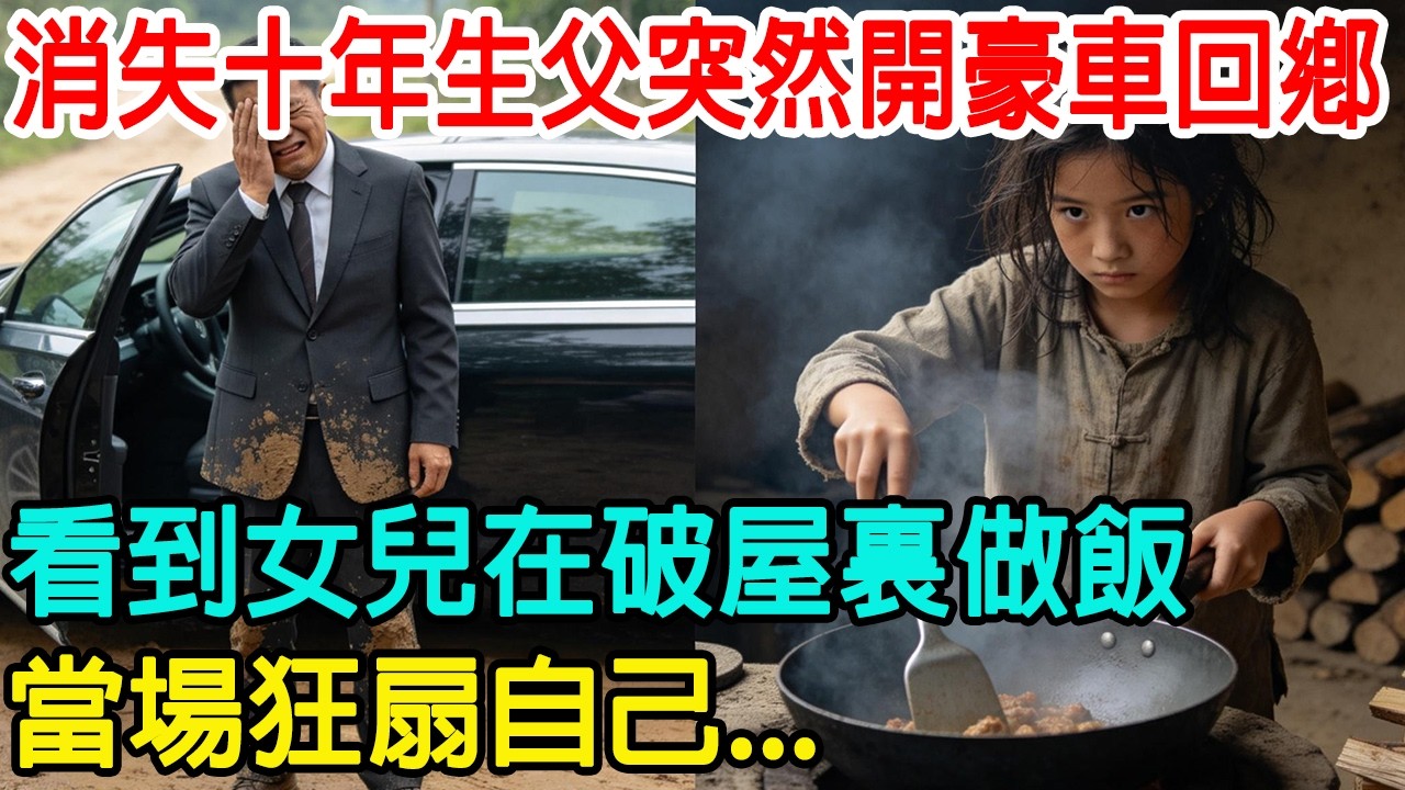 消失十年的狠心生父突然開著豪車回鄉，看到女兒在破屋裏做飯，當場狂扇自己...#感人壹幕 #感人故事 #心靈暖流 #情感故事 #情感共鸣
