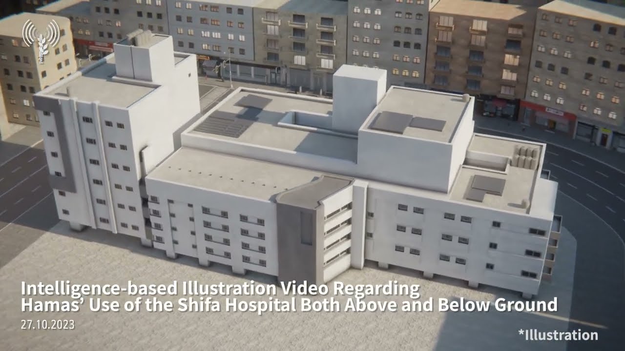 Home to Hamas' Headquarters, This is an IDF 3D Diagram of the Shifa Hospital: