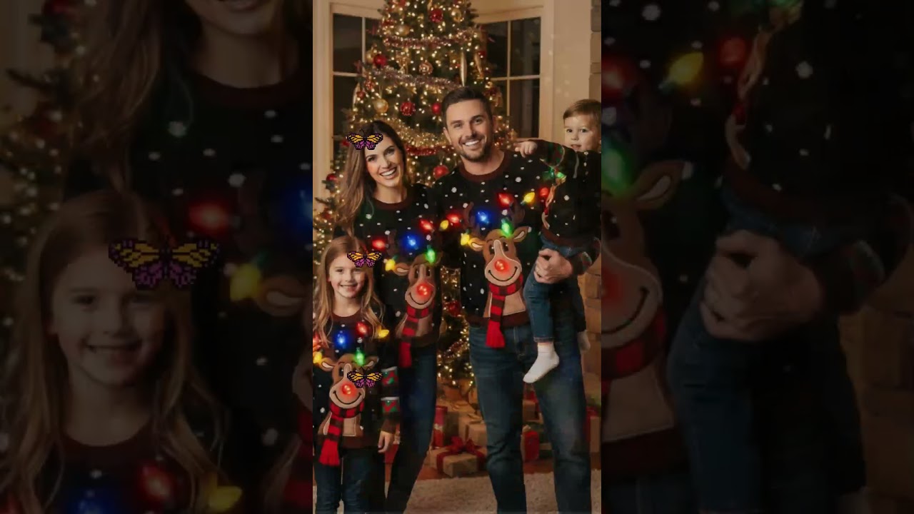 Cozy LED ugly Christmas sweaters for the whole fam 🎄✨ 