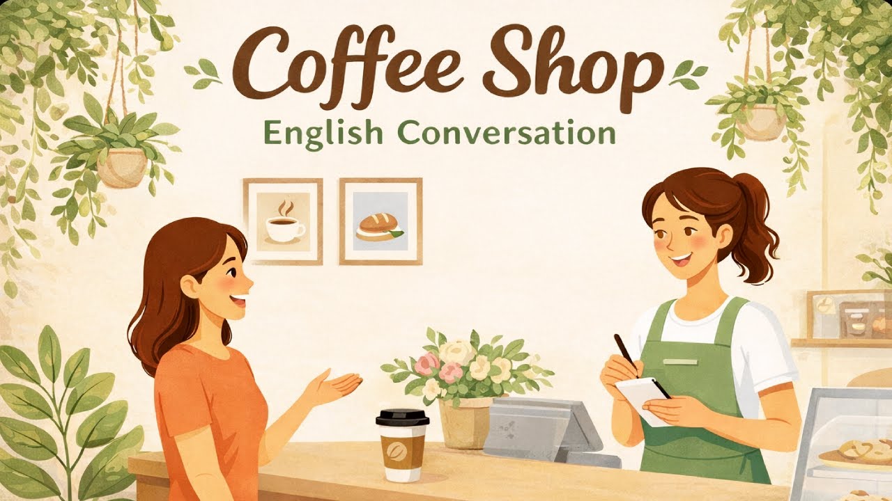 Coffee Shop English Conversation | A1 Level Vocabulary | English Podcast