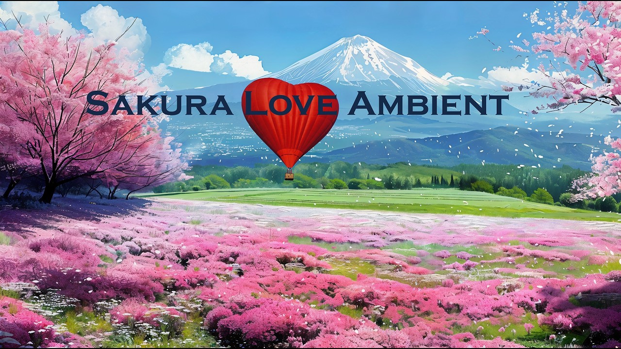 Valentine’s Morning: Heart Balloon over Sakura Fields | Ambient Relaxation