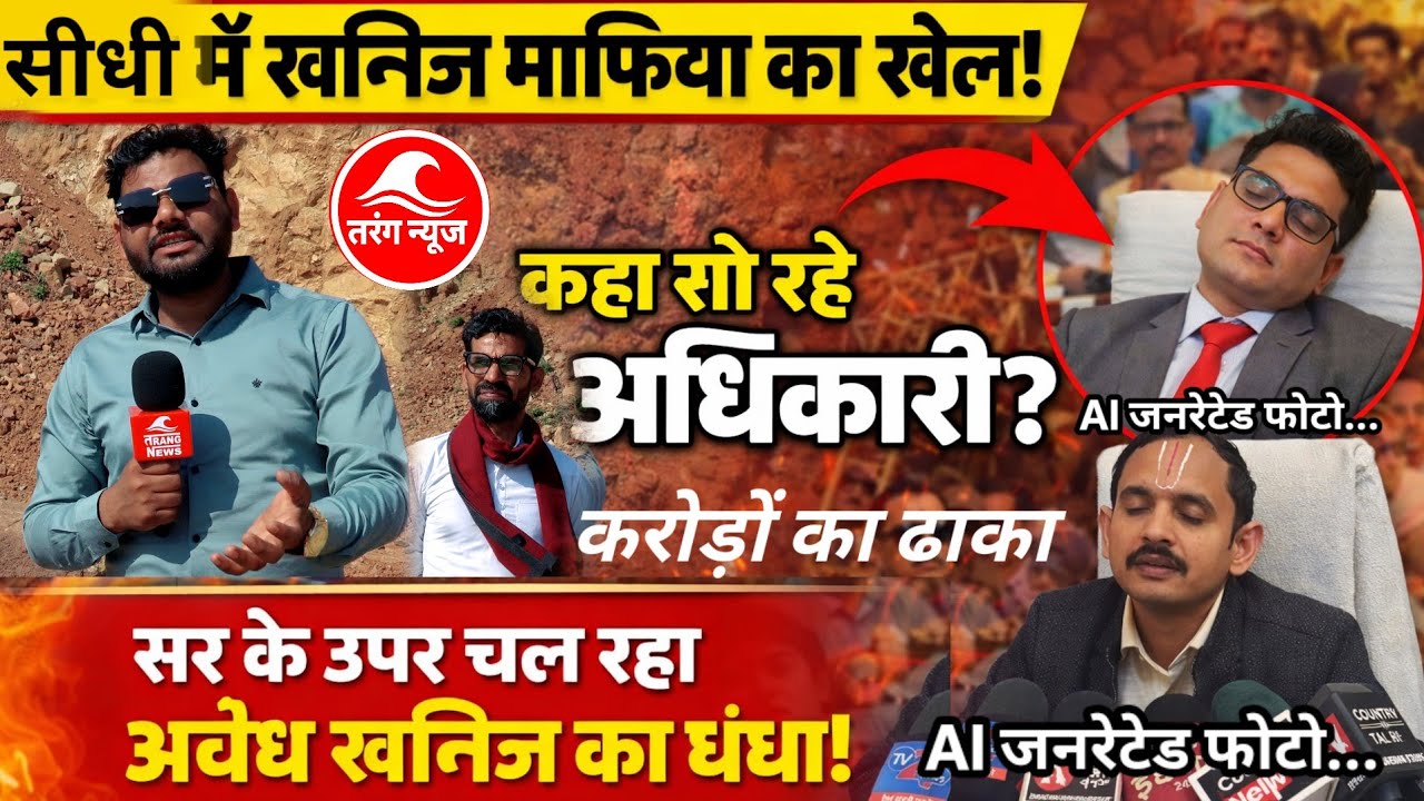 सीधी में खनिज माफिया का खेल,कहां सो रहे अधिकारी,सर के ऊपर चल रहा करोड़ो का अवैध खनिज का धंधा #tarang