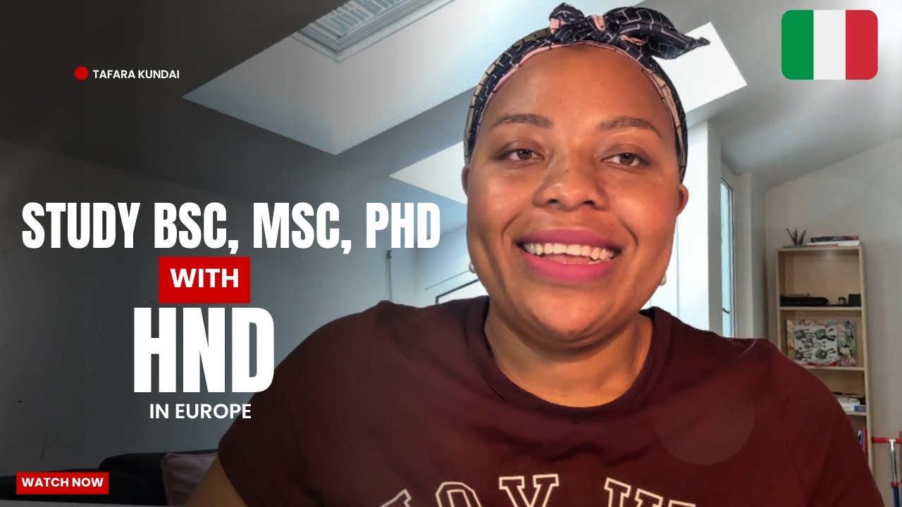 Study in Europe with your HND || Italy Edition🇮🇹(BSc, Masters & PhD)