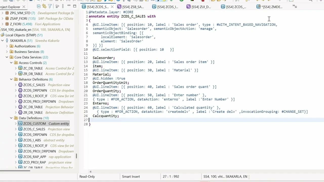 How to create Metadata Extension(MDE) for Custom Entity in RAP