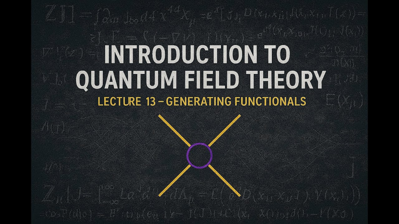 QFT Lecture 13 : Generating functionals