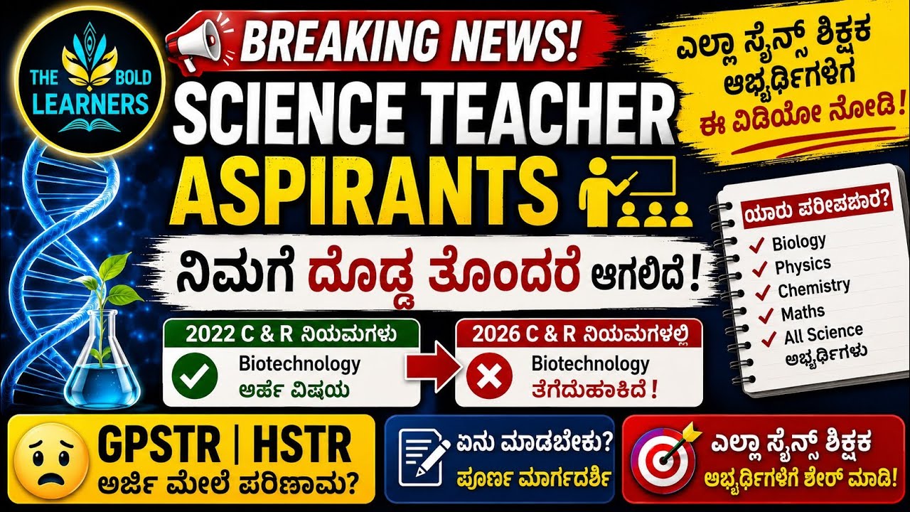 GPSTR C and R Rules Objection | GPSTR Science Teachers Recruitment Problem GPSTR Rules Biotechnology