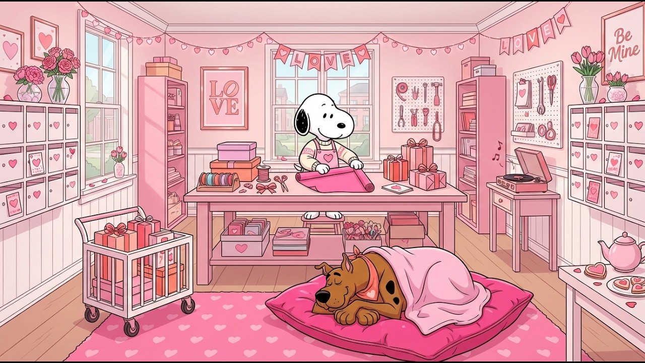 Snoopy Packing Valentine Gift Boxes 🎁💗 Calm Gentle Smooth Jazz for Focus, Study, and Exams 💖