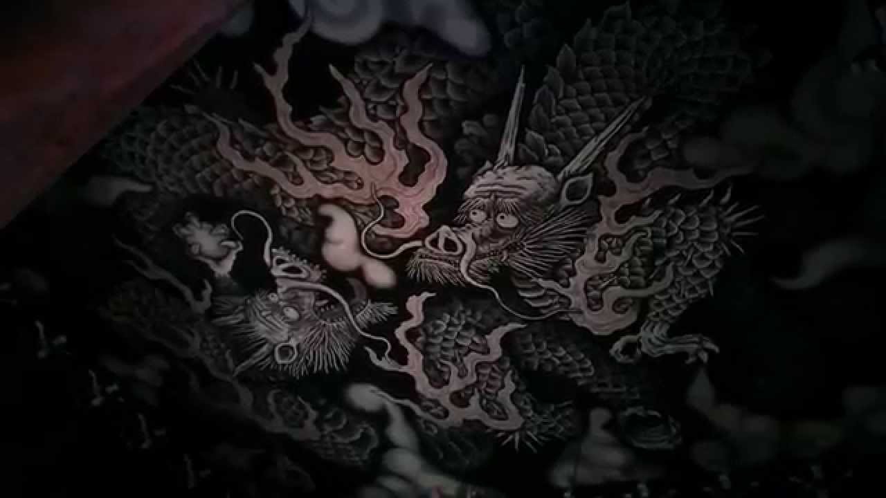 A painting on the ceiling of Kenninji temple 建仁寺 in Kyoto