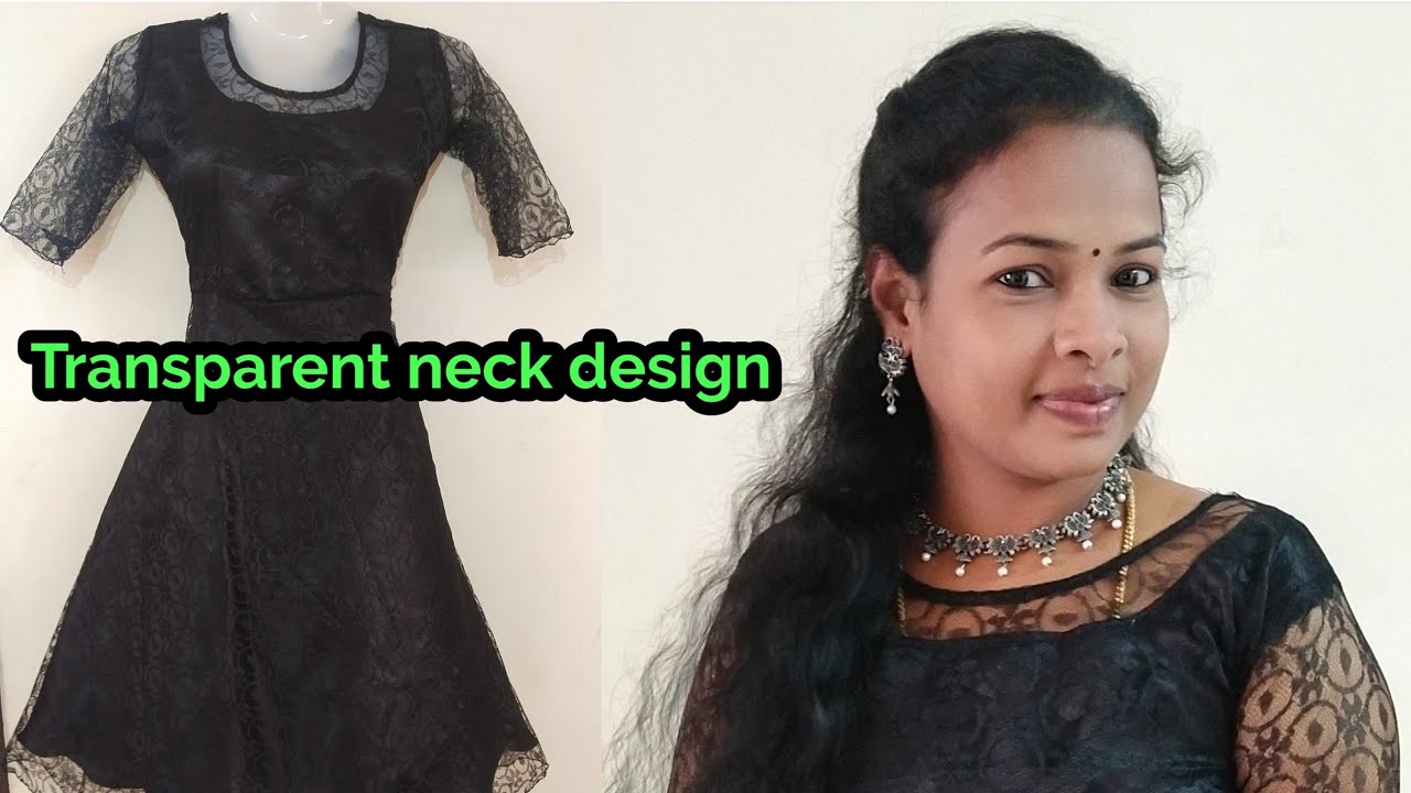 Beautiful neck design cutting and stitching /net fabric neck design very easy method Tamil 2021