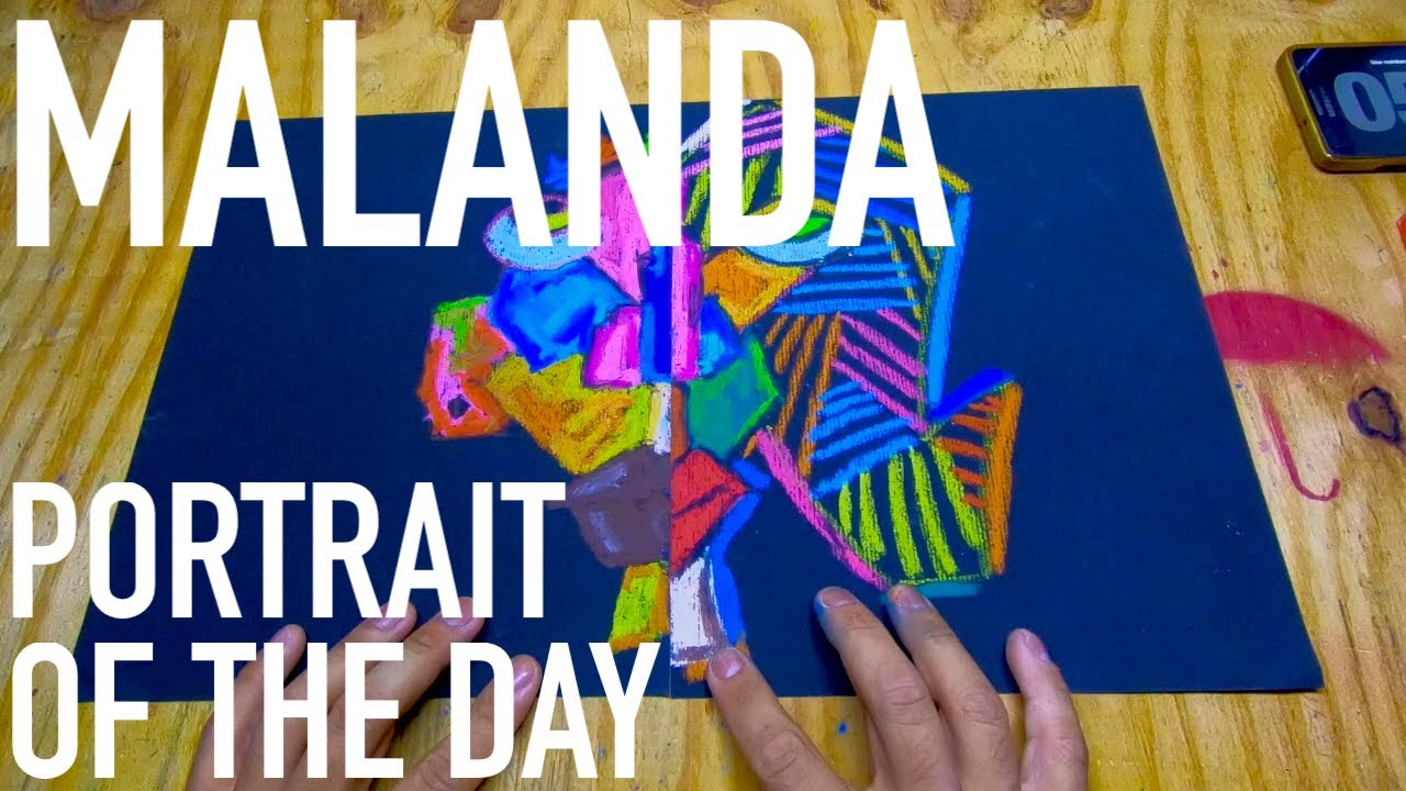 #43 MALANDA / Pastel on Sand Paper/ Portrait of the Day / Fast and Easy Art / Relaxing / Cubism
