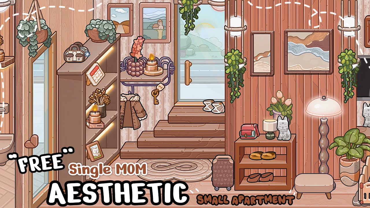 AVATAR WORLD Small AESTHETIC  apartment for SINGLE MOM🌿🤎 |avatar world house ideas|#pazu