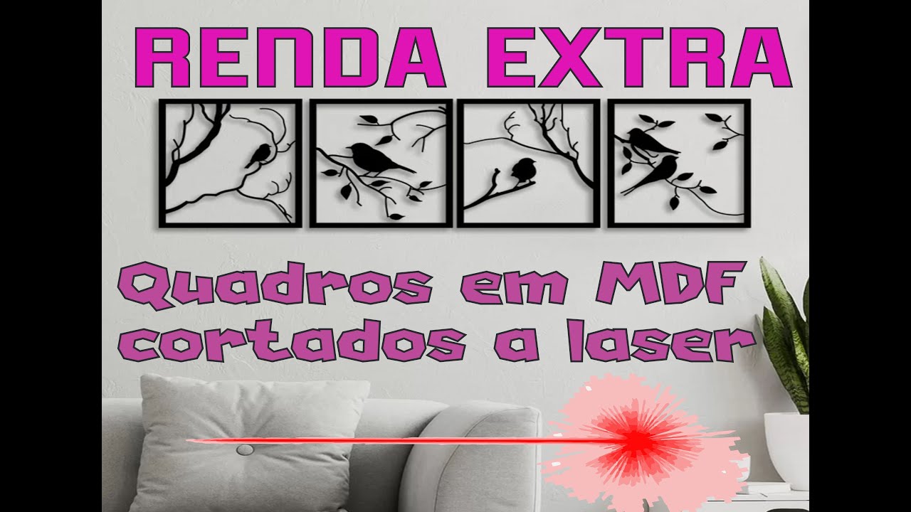 Renda extra com quadros em MDF cortado a laser - Atomstack x20