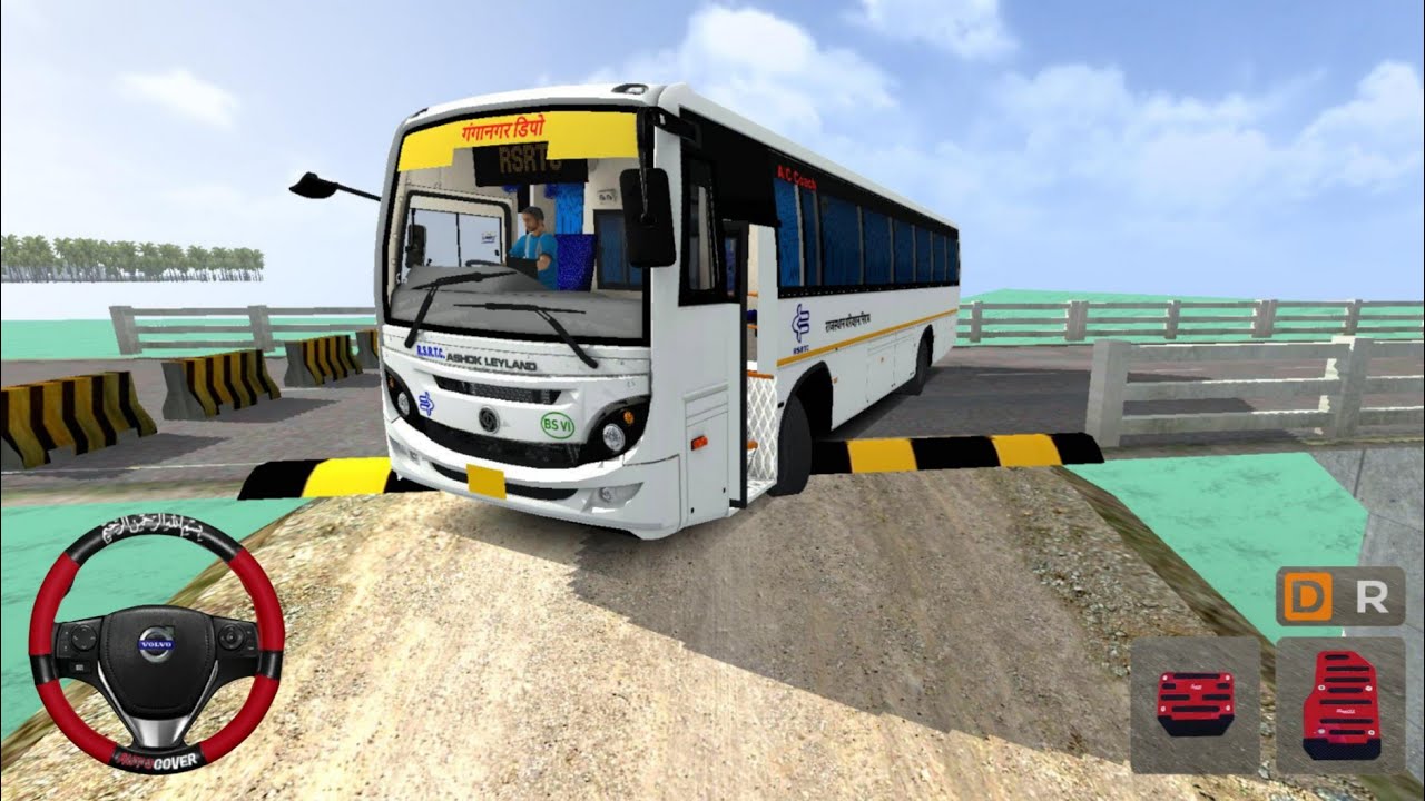 RSRTC Ashok Leyland Bus Mod For Bussid - Speed Breaker Road Test 😱 - Bus Simulator Indonesia Game 