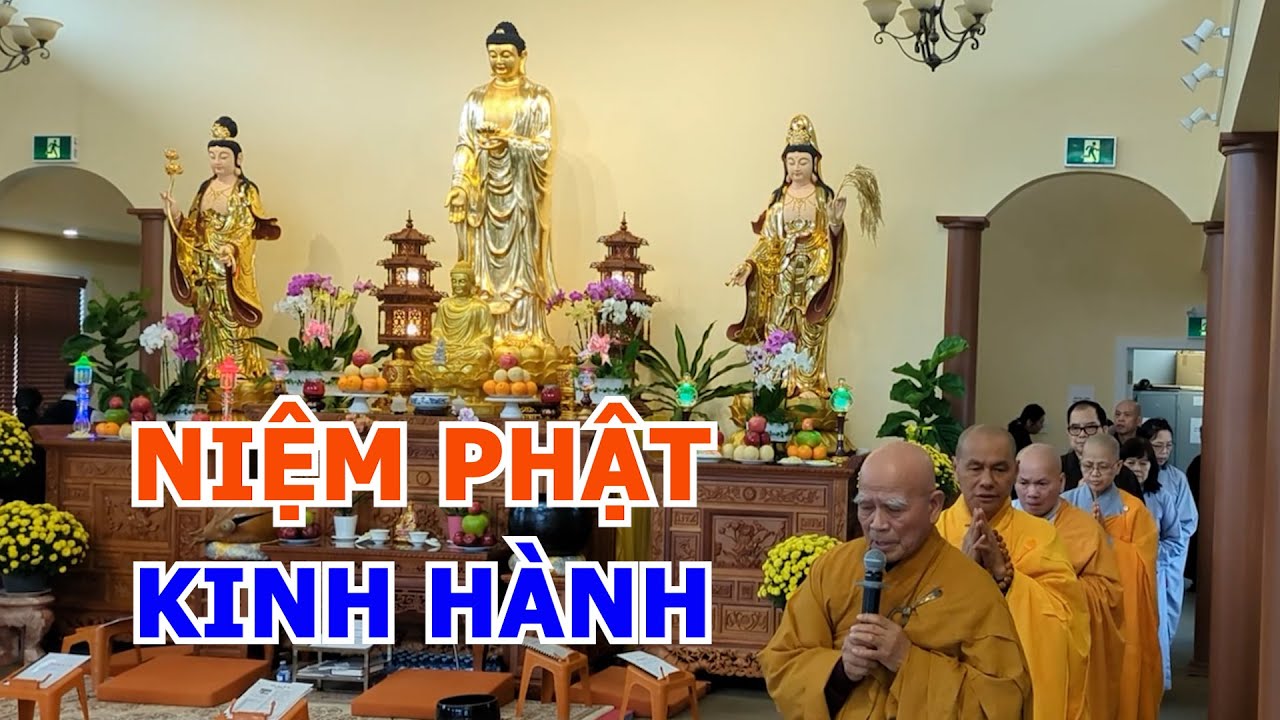 NIỆM PHẬT KINH HÀNH -  HÒA THƯỢNG THÍCH TRÍ ĐỨC - HT. THÍCH TRƯỜNG PHƯỚC - CHÙA HIẾU GIANG OTTAWA