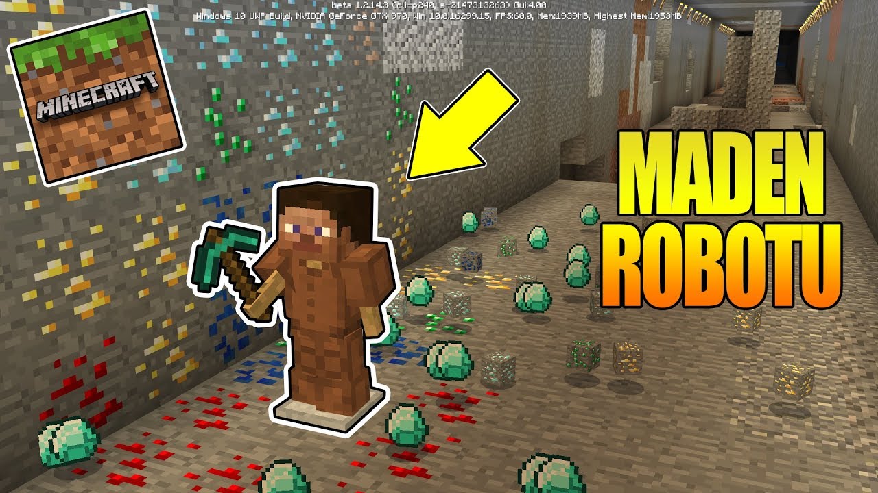 Maden Robotu - Komut Blogu Sistemi - MCPE Minecraft