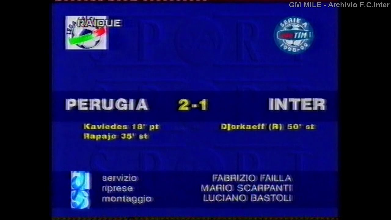 1998-99 (21^ - 14-02-1999) Perugia-INTER 2-1 [Kaviedes,Rapaijc,Djorkaeff(R)] Servizio D.S.Rai2