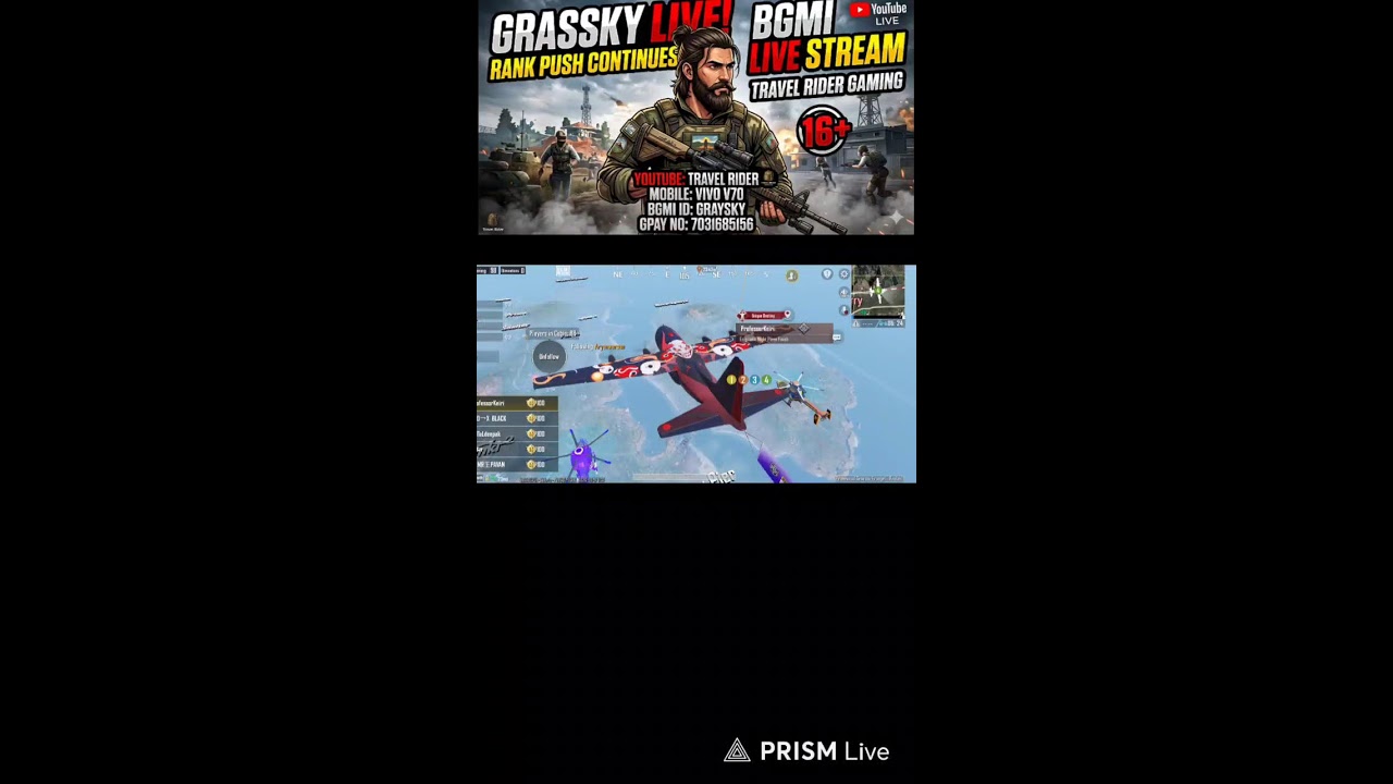 🔴 LIVE: ACE Rank Push on Vivo V70! 🔥 ft. GRAYSKY | BGMI Live (Travel Rider AS)