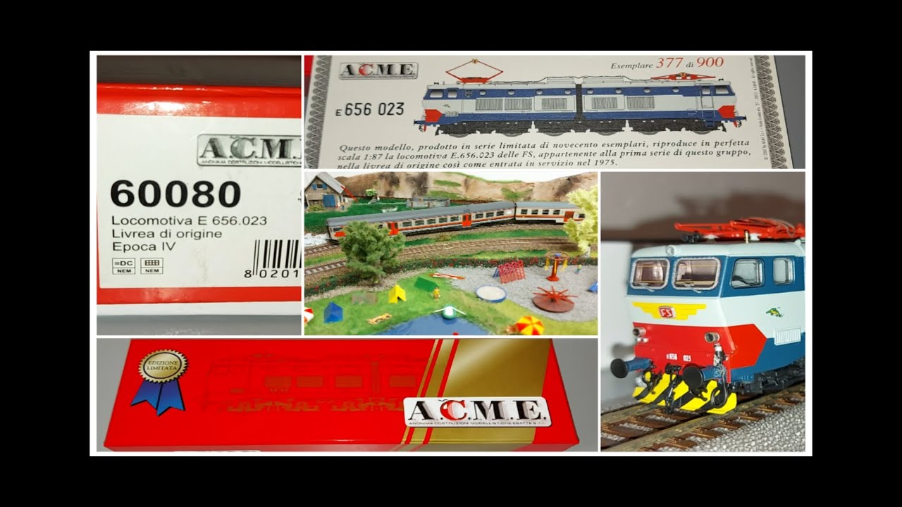 Il primo E 656 .023 by A.C.M.E  cod.60080+ Convoglio MDVC 500071,50073 con semipilota Rivarossi 4061