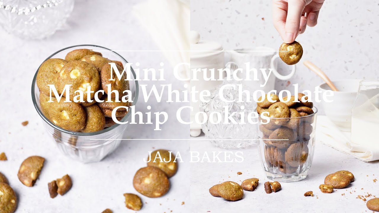 Mini Crunchy Matcha White Chocolate Chip Cookies | Kue Kering Matcha Cokelat Putih Mini Renyah