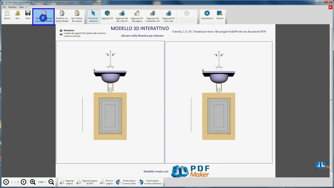 Tutorial 3D PDF Maker StandAlone - 3. Visualizzare bene i modelli 3D nei documenti PDF