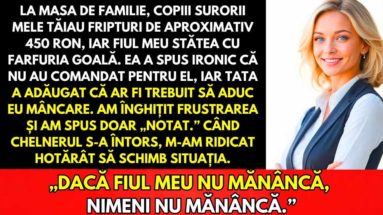 La Masa De Familie, Au Batjocorit Farfuria Goală A Fiului Meu—Am Zâmbit Și Am Oprit Totul...