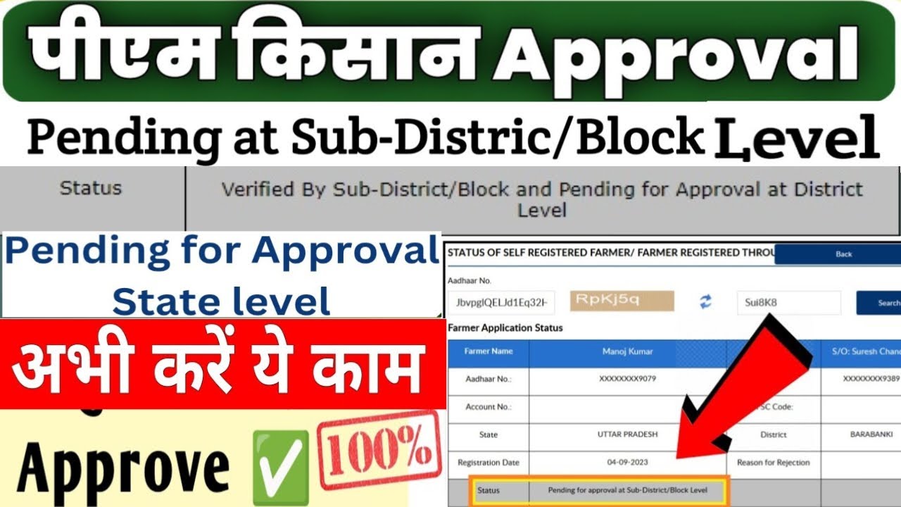 Pm kisan approval process pending for approval #subdistrict level #district level State level 2024!!