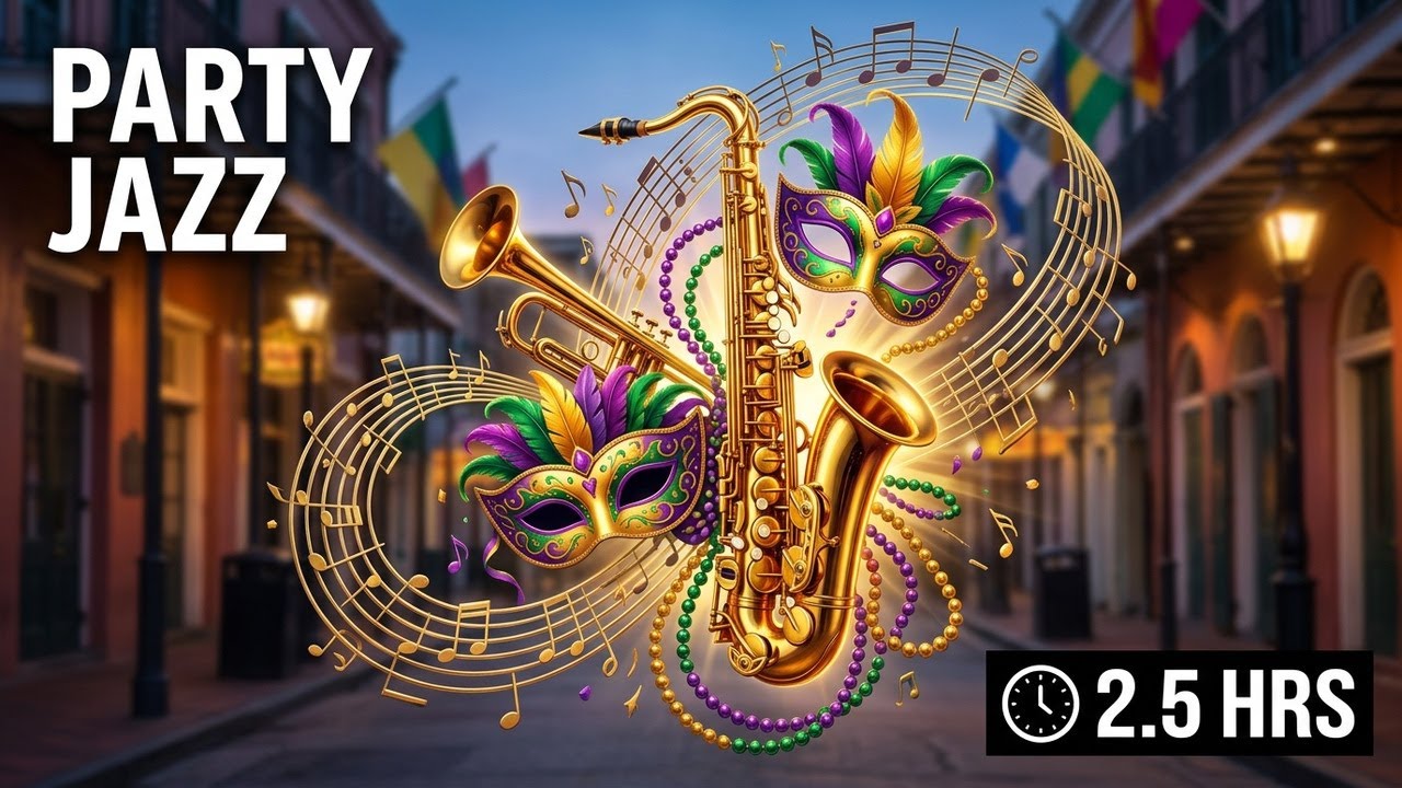 New Orleans Street Jazz Spectacular 🎭 | 2.5 Hours of Mardi Gras Dixieland Party Music