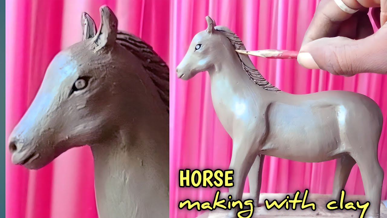 How to make horse with clay/குதிரை செய்வது எப்படி/horse making#sirpithamizhan