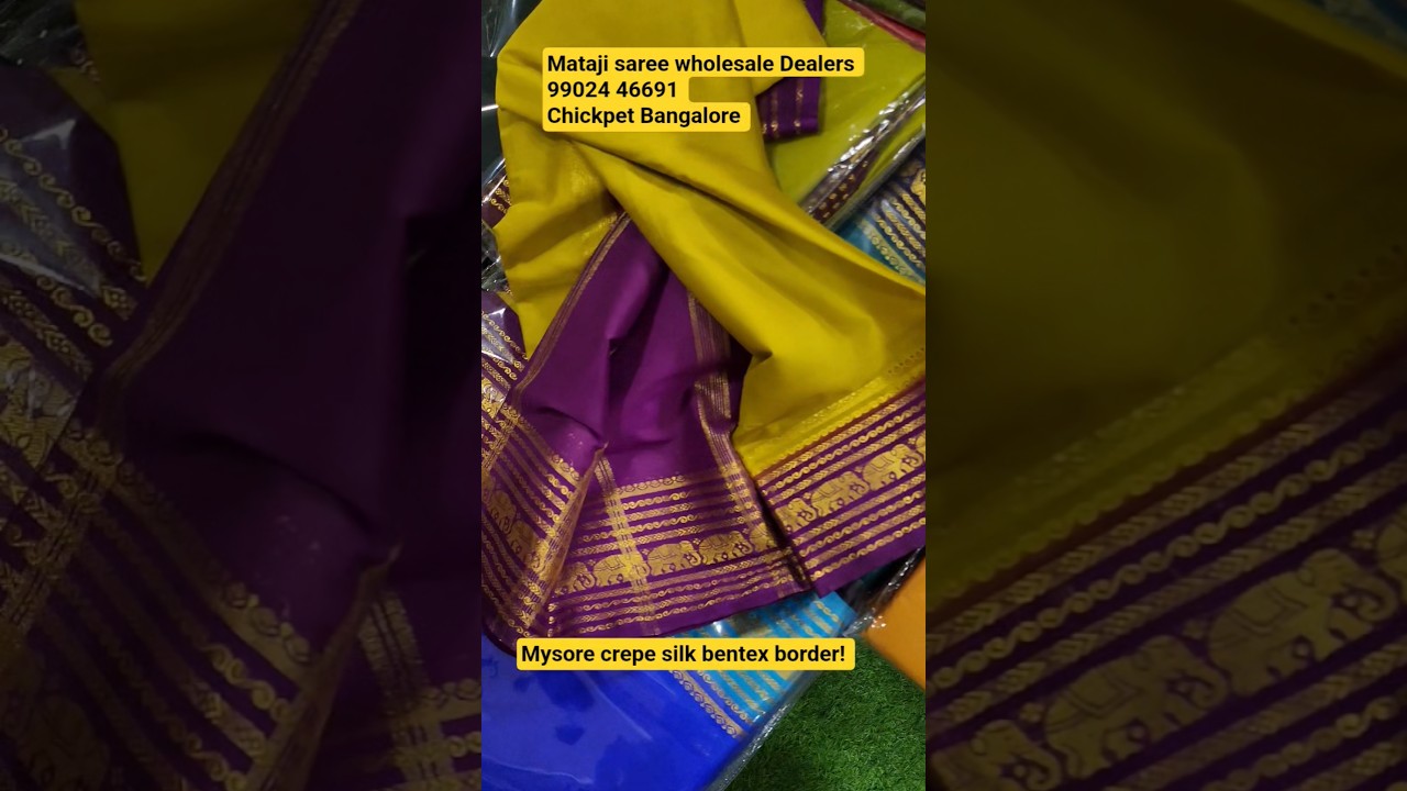 Mysore crepe silk! wholesale saree shop chickpet bangalore shopping market