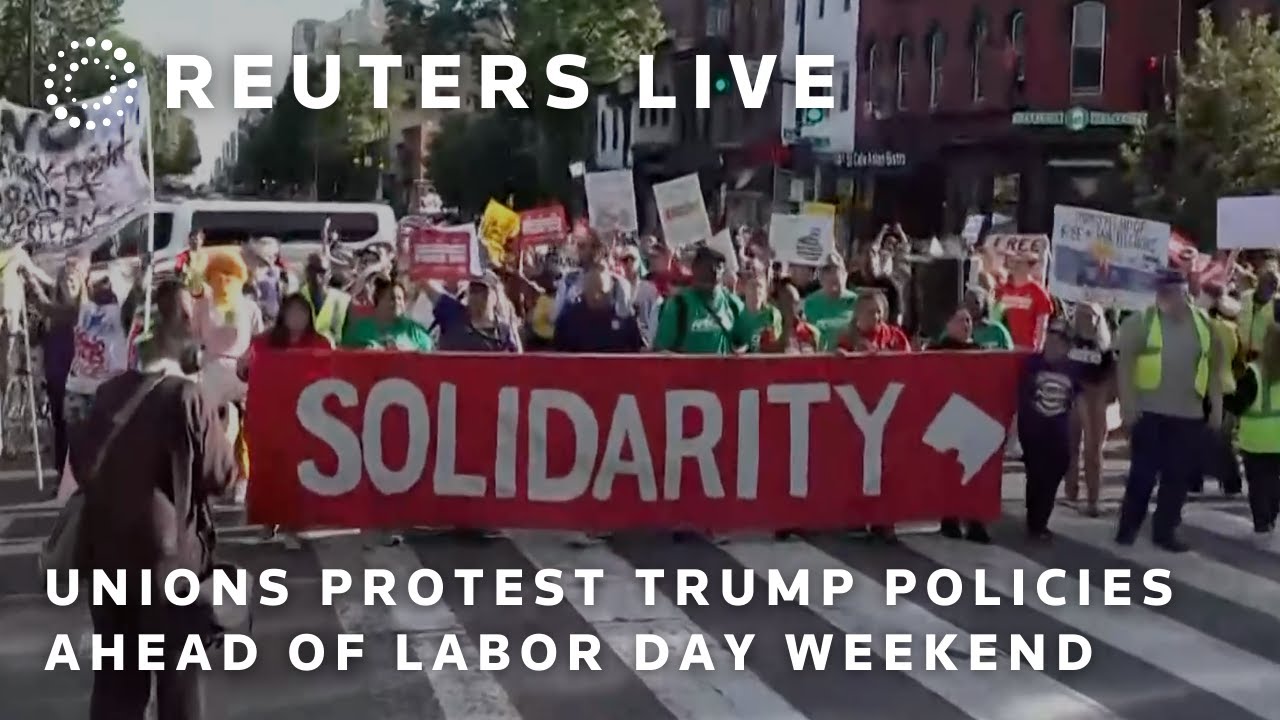 LIVE: Area unions protest Trump policies ahead of Labor Day weekend