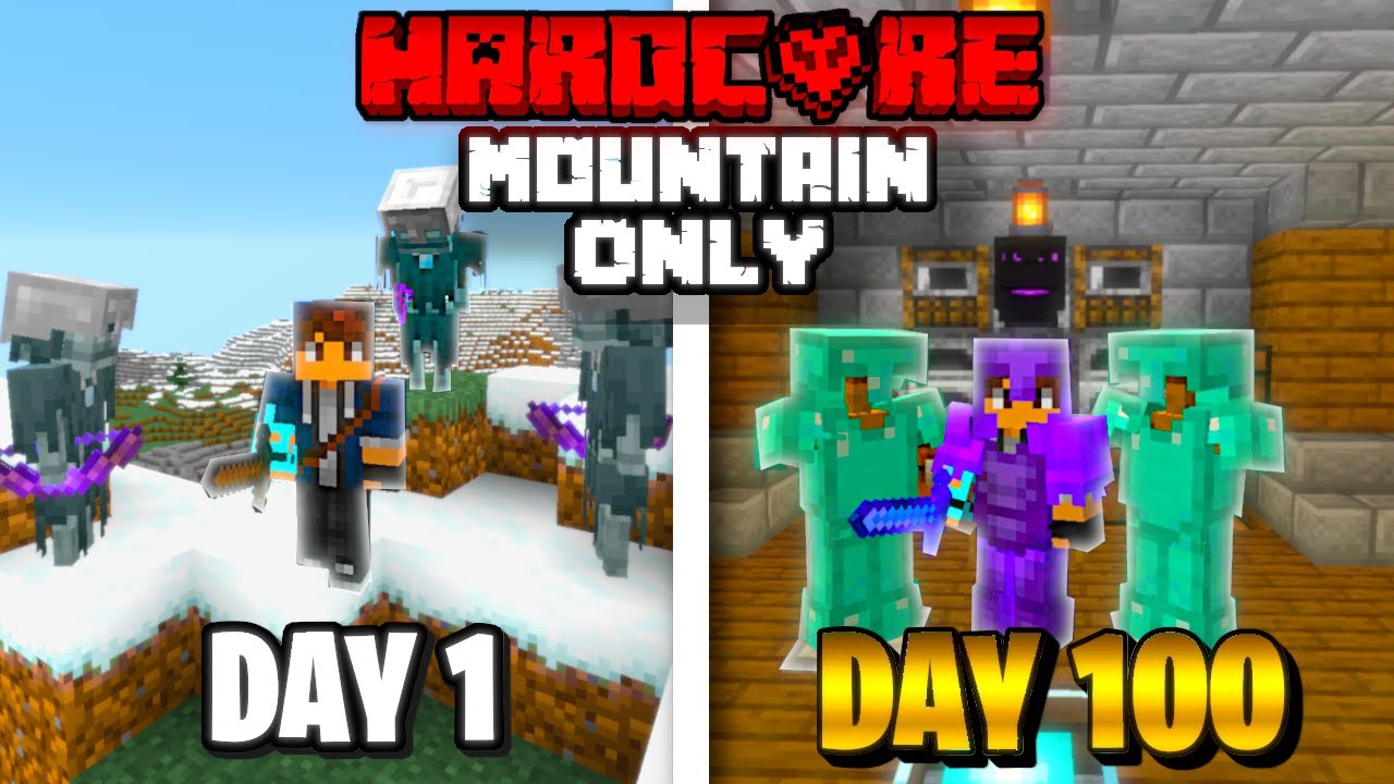 100 Days of Hardcore Minecraft in a Mountain-Only World..