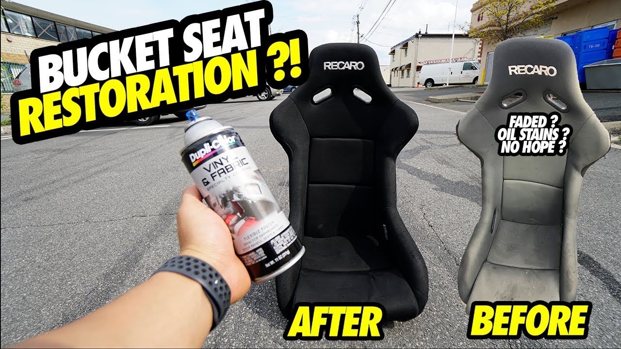 DIY: HOW TO RESTORE YOUR FADED BRIDE RECARO BUCKET SEATS IN 1 HOUR !! LOOKS BRAND NEW !!  *EASY FIX*