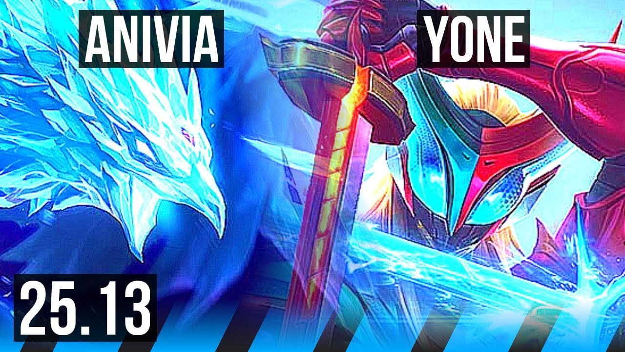 ANIVIA vs YONE (MID) | 9/1/7, Godlike | NA Master | 25.13